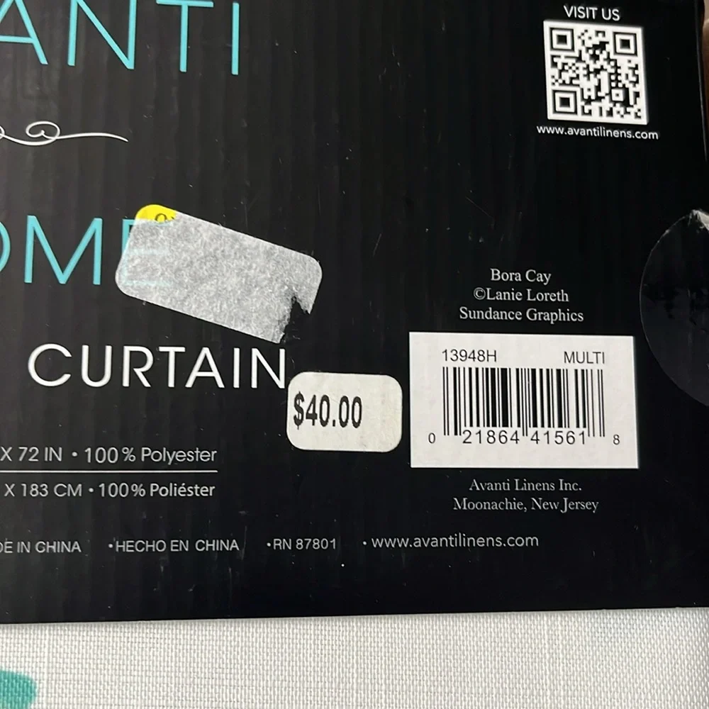 New! Avanti Home Shower Curtain with Coral Design